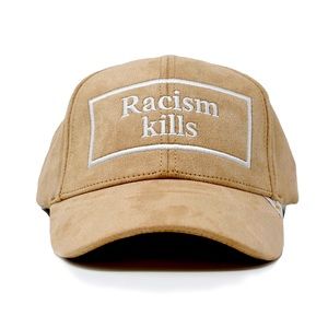Racism Kills Beige Velvet Cap